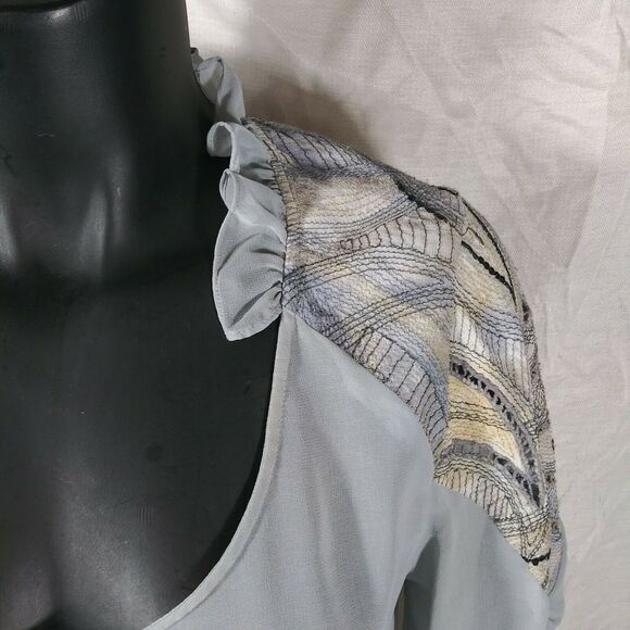 Sains by Anthropologie Sheer Boho Blouse - S - Picture 5 of 5